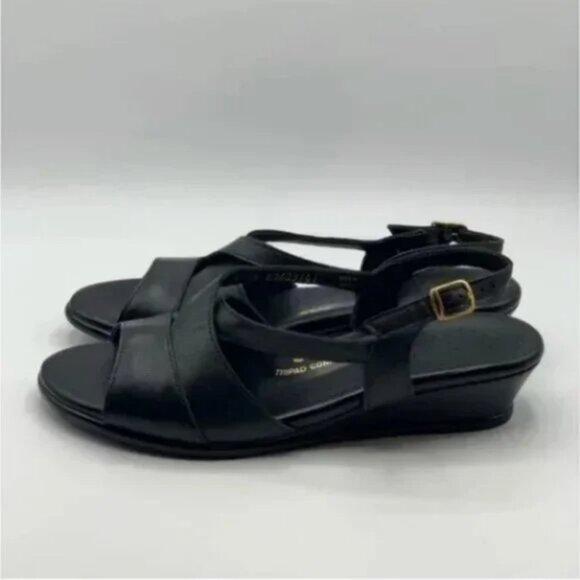 SAS Leather Caress Black Ortho Comfort Sandals Size 9 - Picture 3 of 10